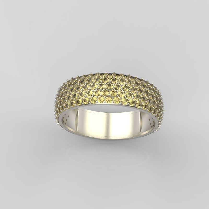 Classic women Ring 149 gems 3dm stl 3D print model 3D print model_11