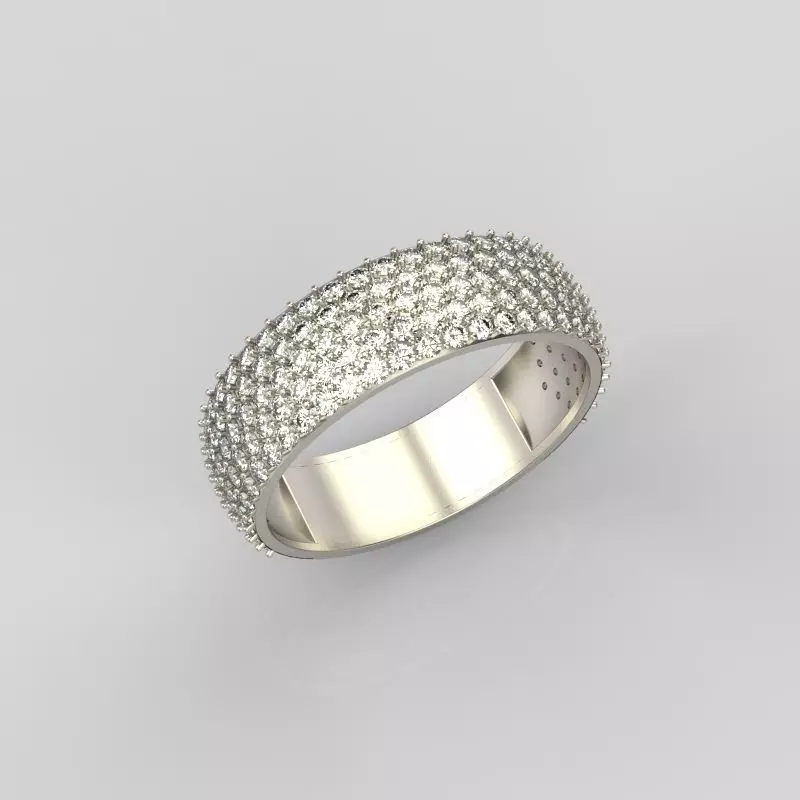 Classic women Ring 149 gems 3dm stl 3D print model 3D print model_0
