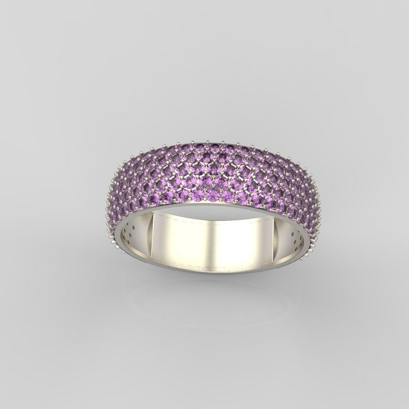 Classic women Ring 149 gems 3dm stl 3D print model 3D print model_8