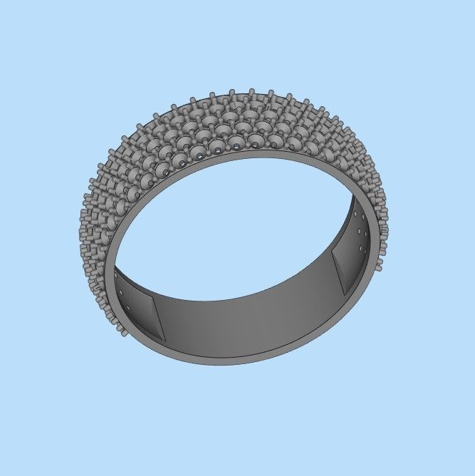 Classic women Ring 149 gems 3dm stl 3D print model 3D print model_20