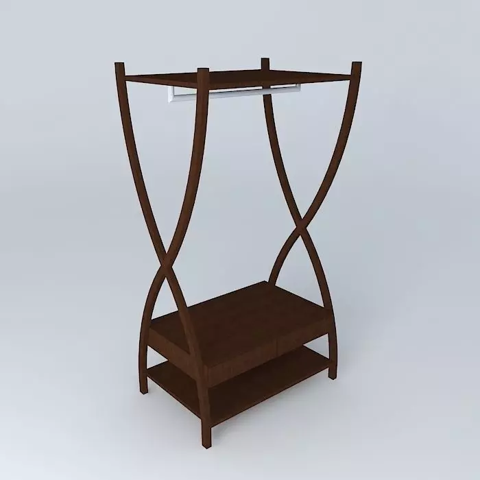 Rack of clothes and shoes Free 3D model