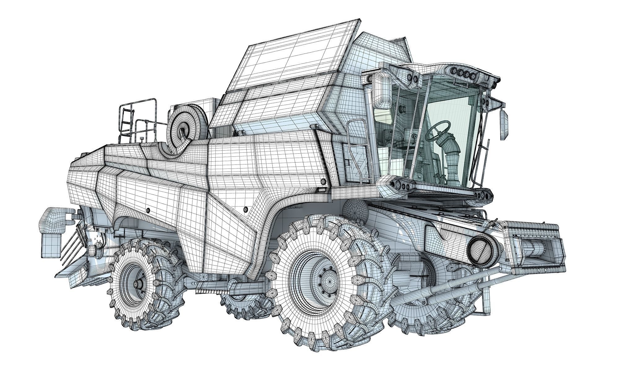 Combine Harvester Rostselmash 3D model_21