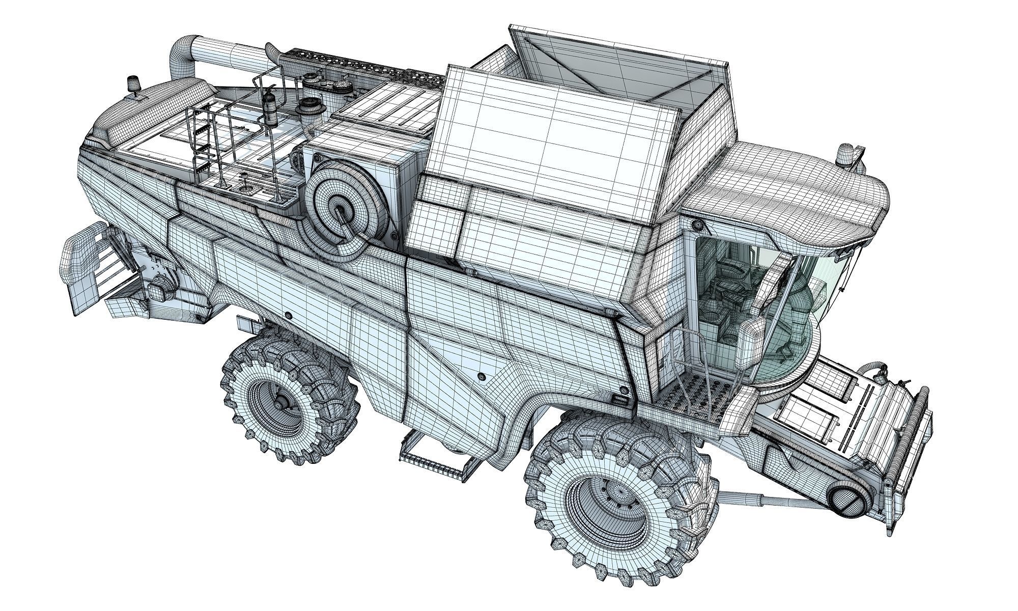 Combine Harvester Rostselmash 3D model_20