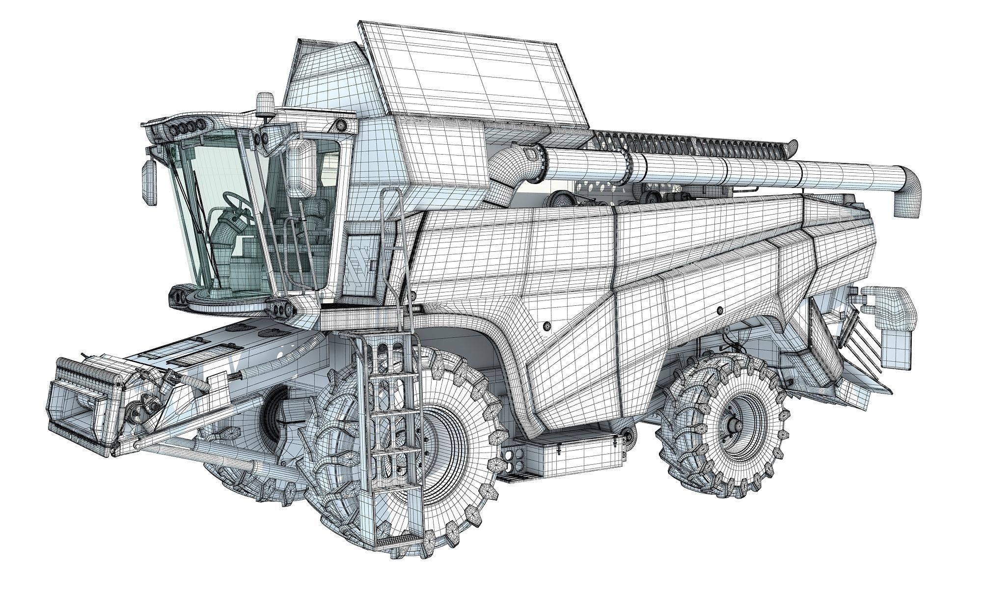 Combine Harvester Rostselmash 3D model_17