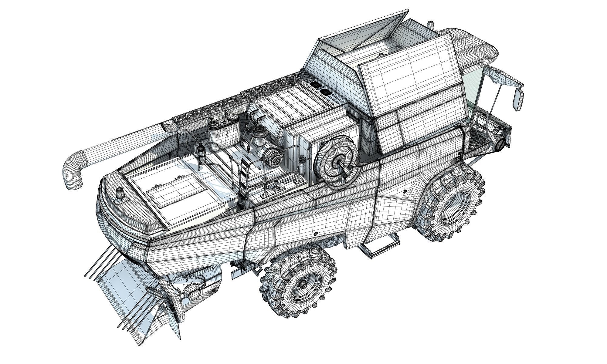 Combine Harvester Rostselmash 3D model_19