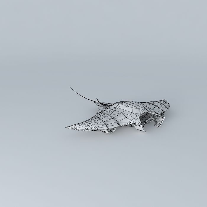 Manta spaceship  Free 3D model_3