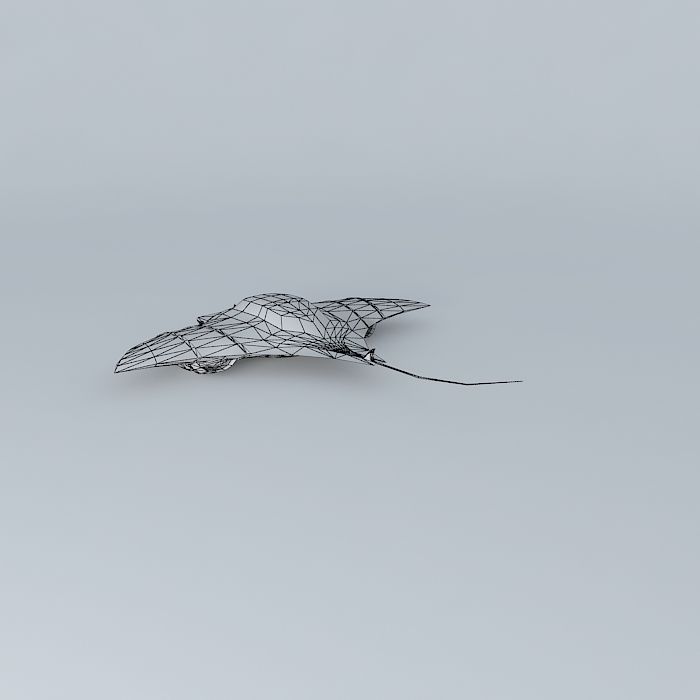 Manta spaceship  Free 3D model_4