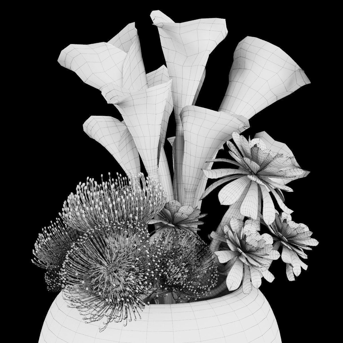 Plant collection 2 calla lily in glass vase _40