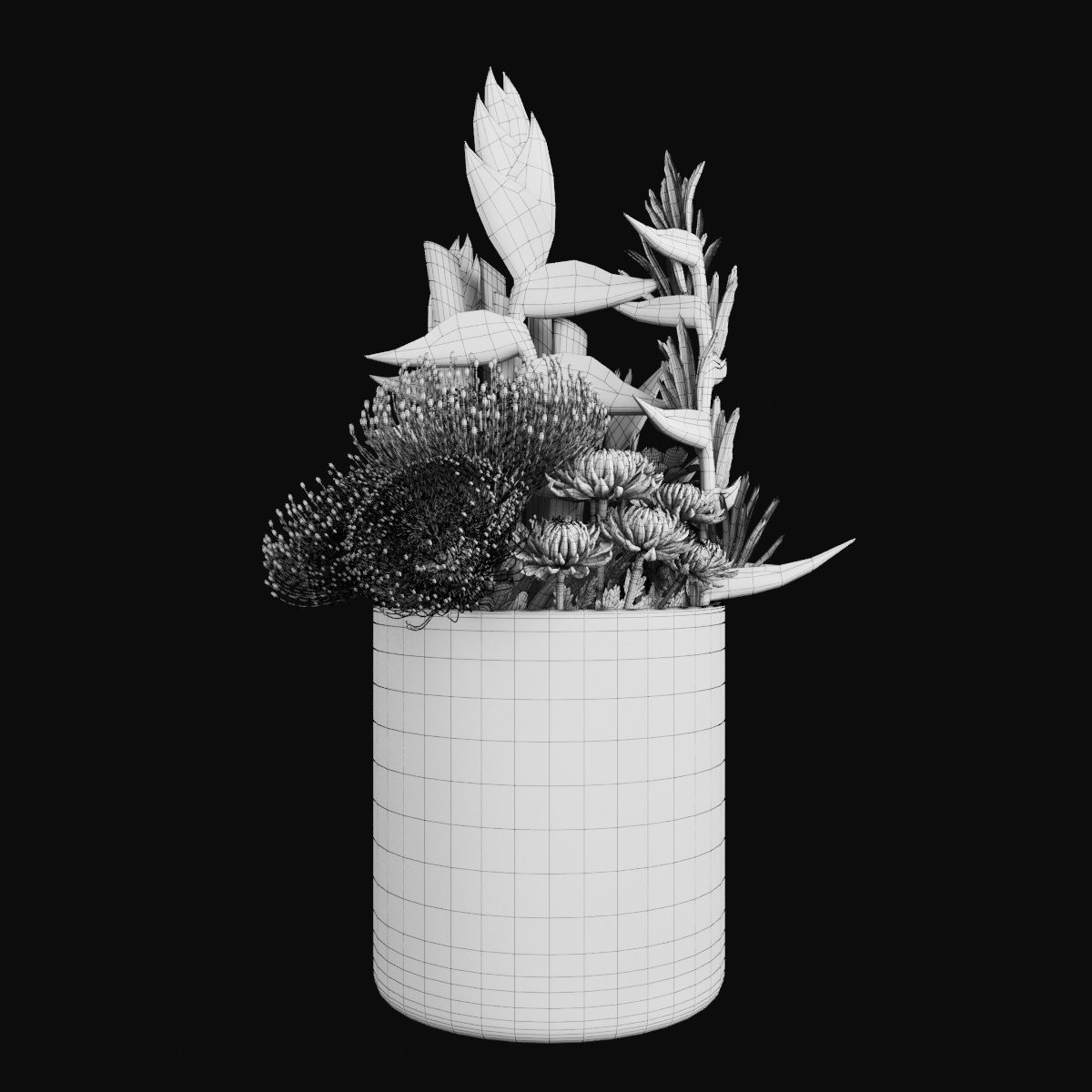 Plant collection 2 calla lily in glass vase _45