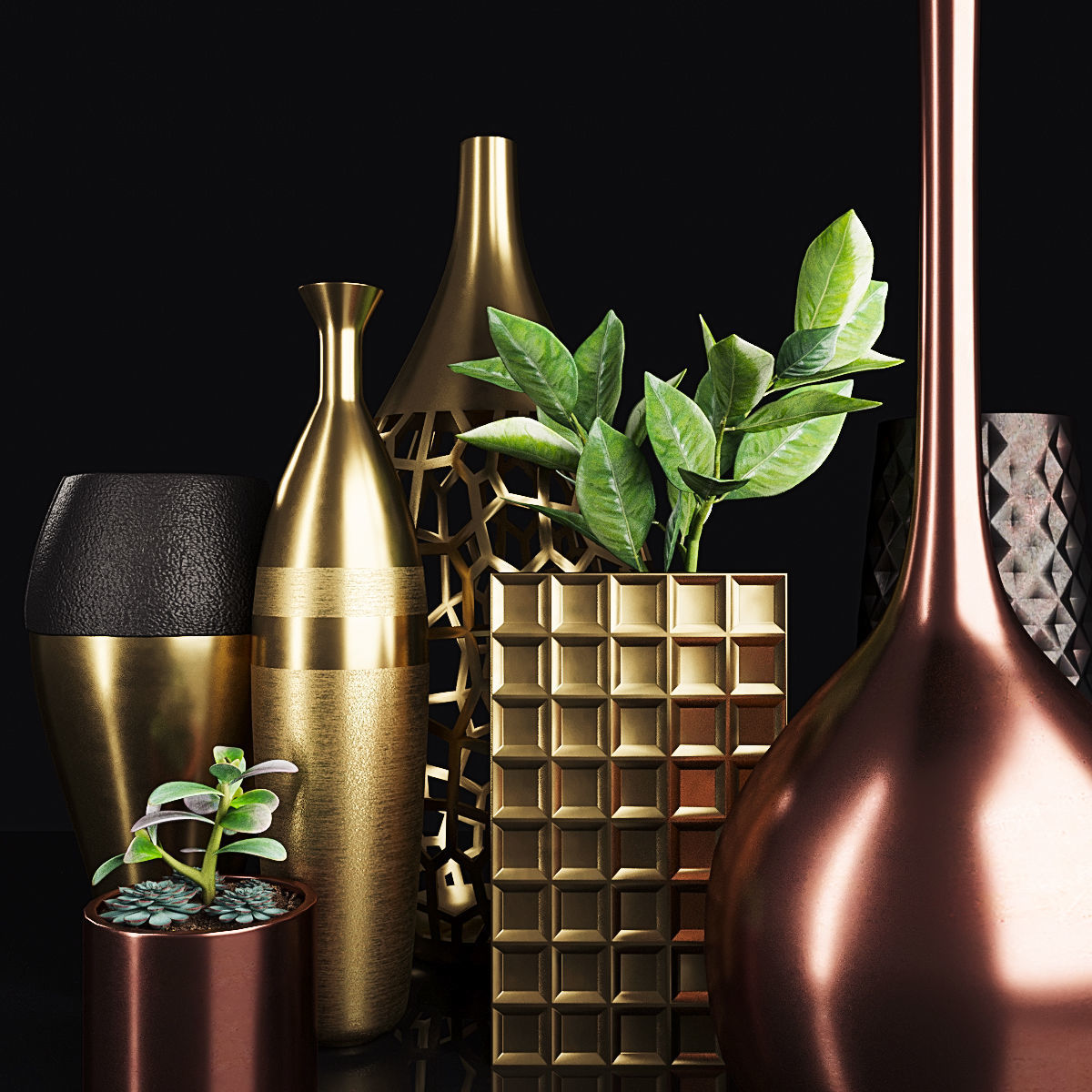 Plant collection 2 calla lily in glass vase _4