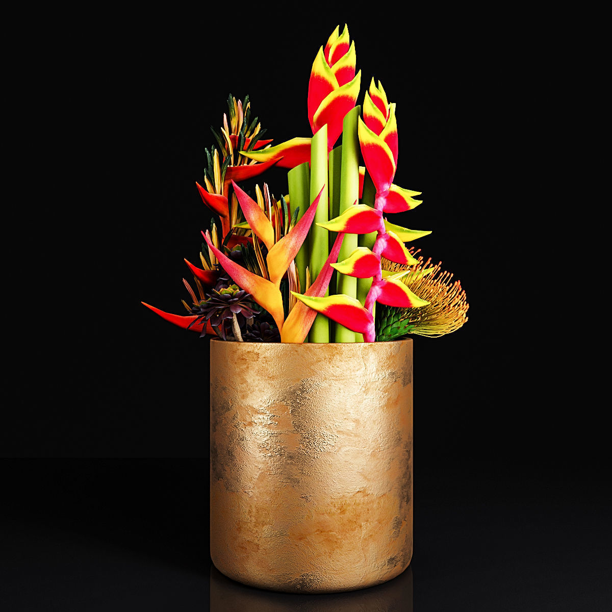 Plant collection 2 calla lily in glass vase _43