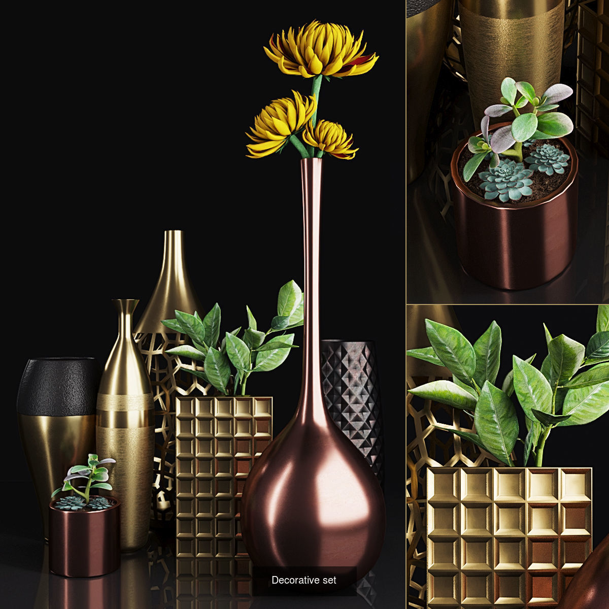 Plant collection 2 calla lily in glass vase _1