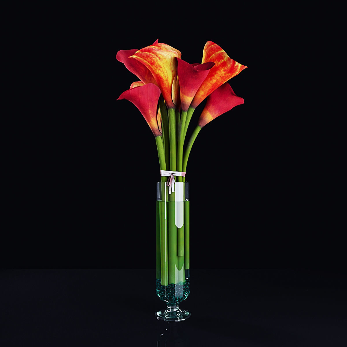 Plant collection 2 calla lily in glass vase _31