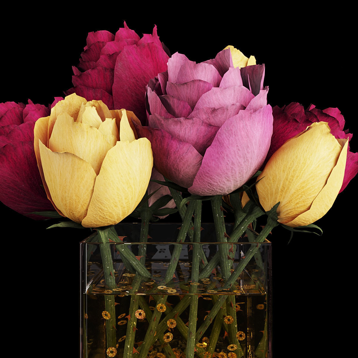 Plant collection 2 calla lily in glass vase _21