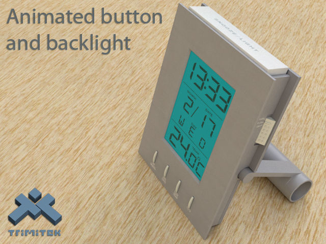 Digital Alarm Clock - animated 3D model_6
