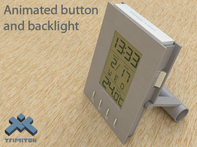 Digital Alarm Clock - animated 3D model_8