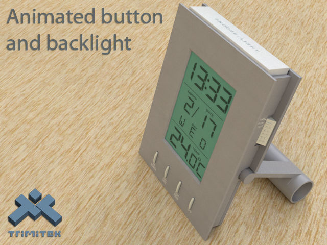Digital Alarm Clock - animated 3D model_7