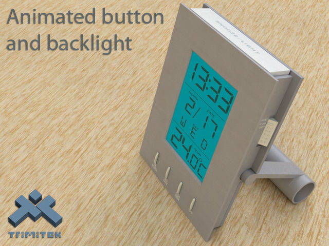 Digital Alarm Clock - animated 3D model_5