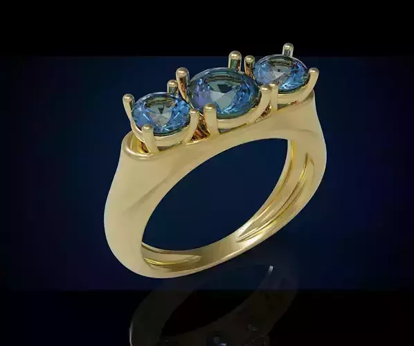 Three gemstone ring  Cg 3 15 3D print model