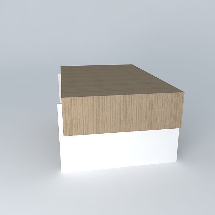 Glass and wood coffee table Free 3D model_2