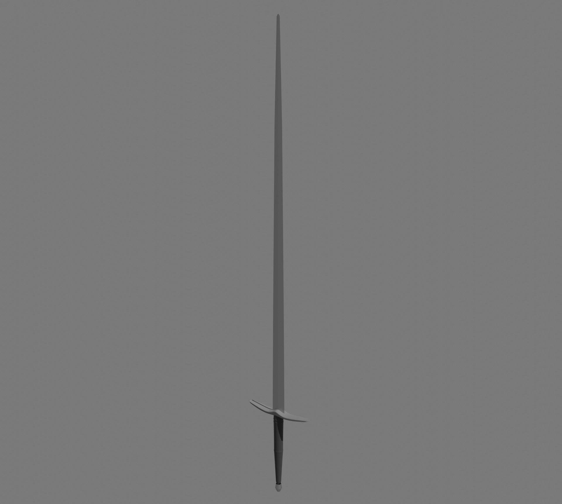 Medieval Longsword 3D model_2