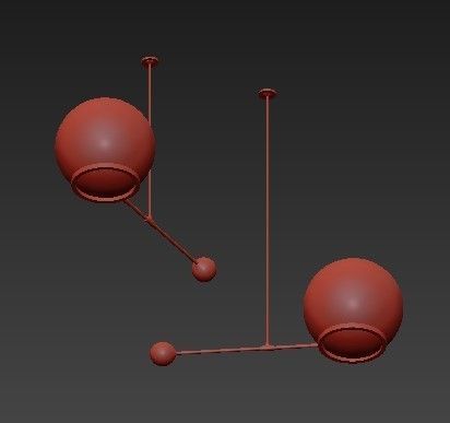 COLUMBIA two spheres hanging from ceiling 3D model_2