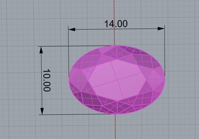 Oval ring with gemstone 3D print model_8