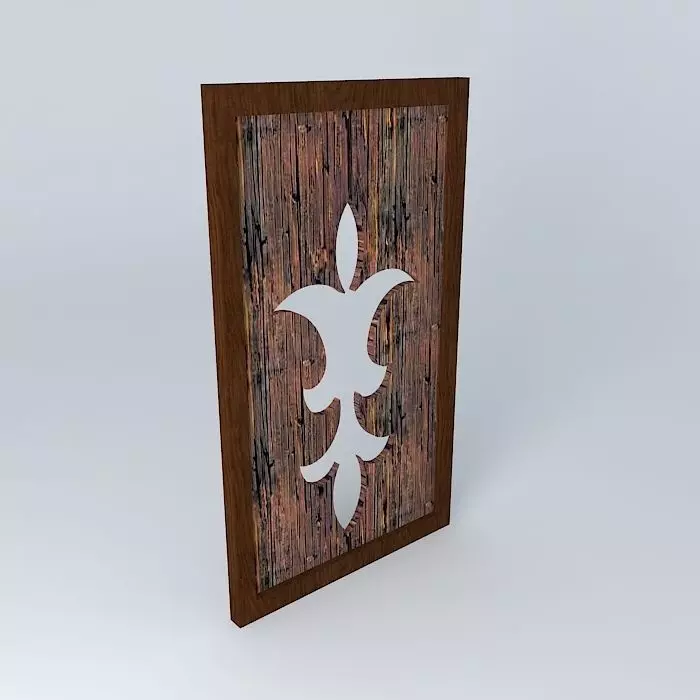 Wall wooden decor Free 3D model