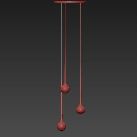 Falling Water Trio Round Suspension Lamp 3D model_4