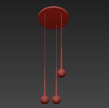 Falling Water Trio Round Suspension Lamp 3D model_1