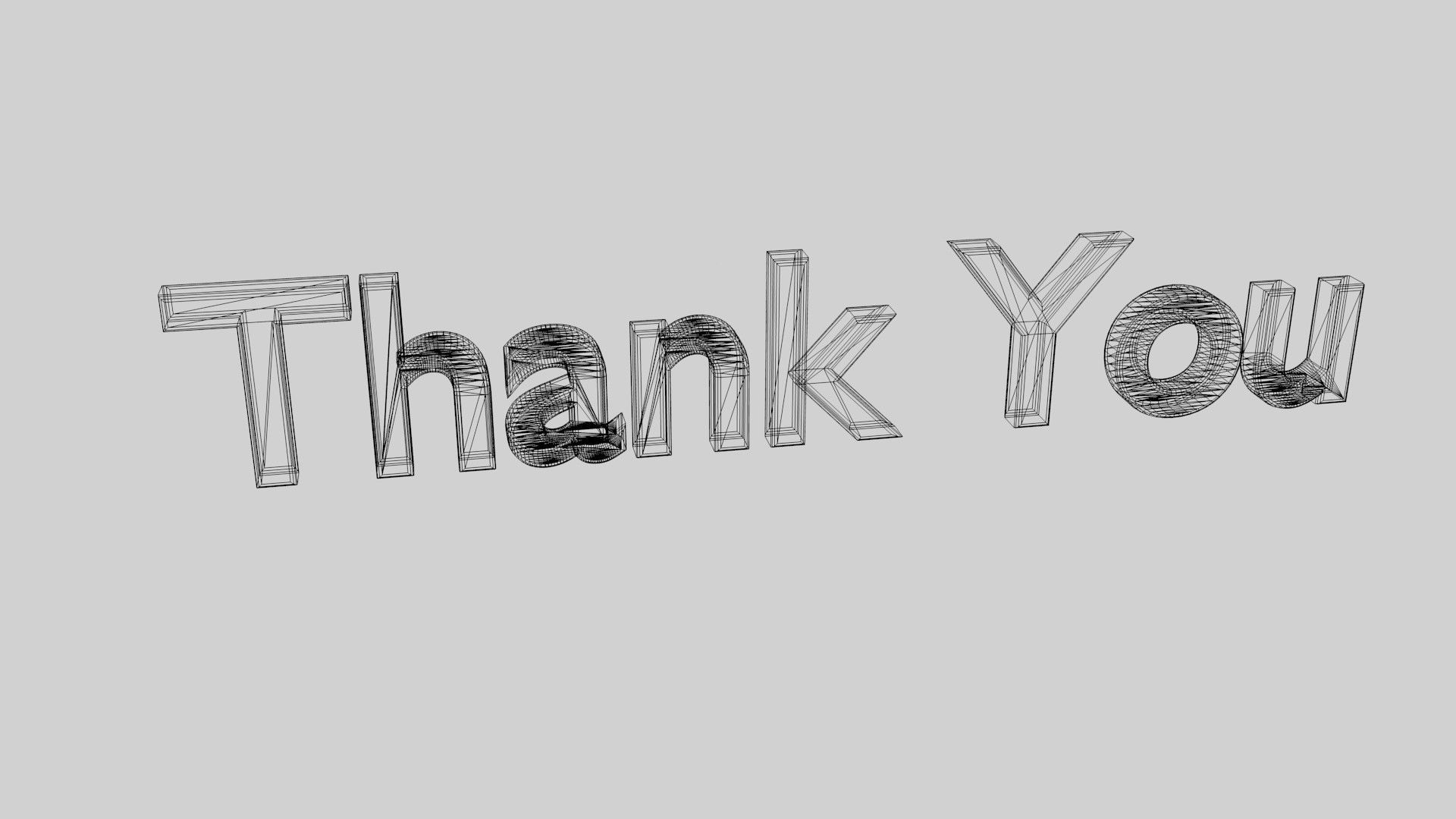 Disappear Thank You Text Animation 3D model_5