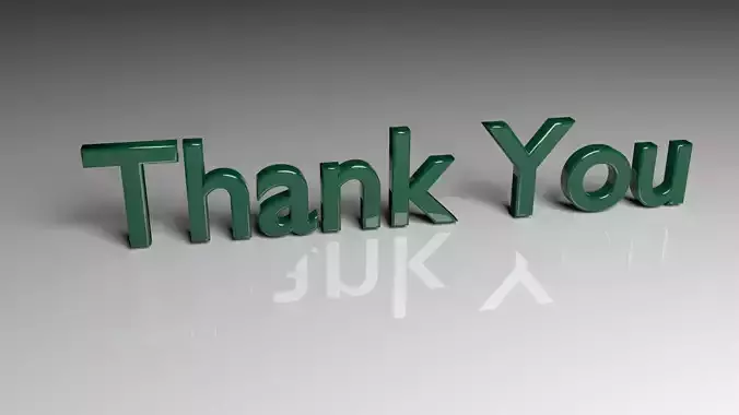 Disappear Thank You Text Animation 3D model