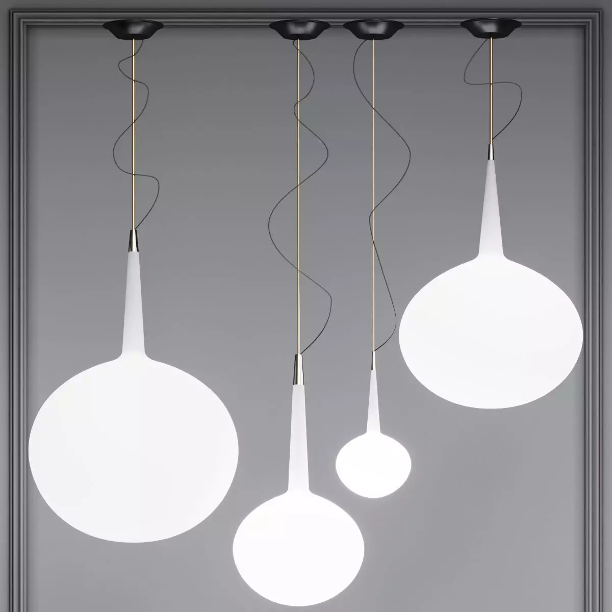 CASTORE four spheres hanging from ceiling 3D model_0