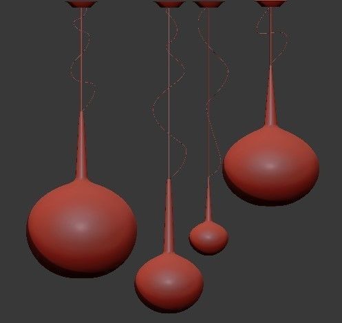 CASTORE four spheres hanging from ceiling 3D model_1