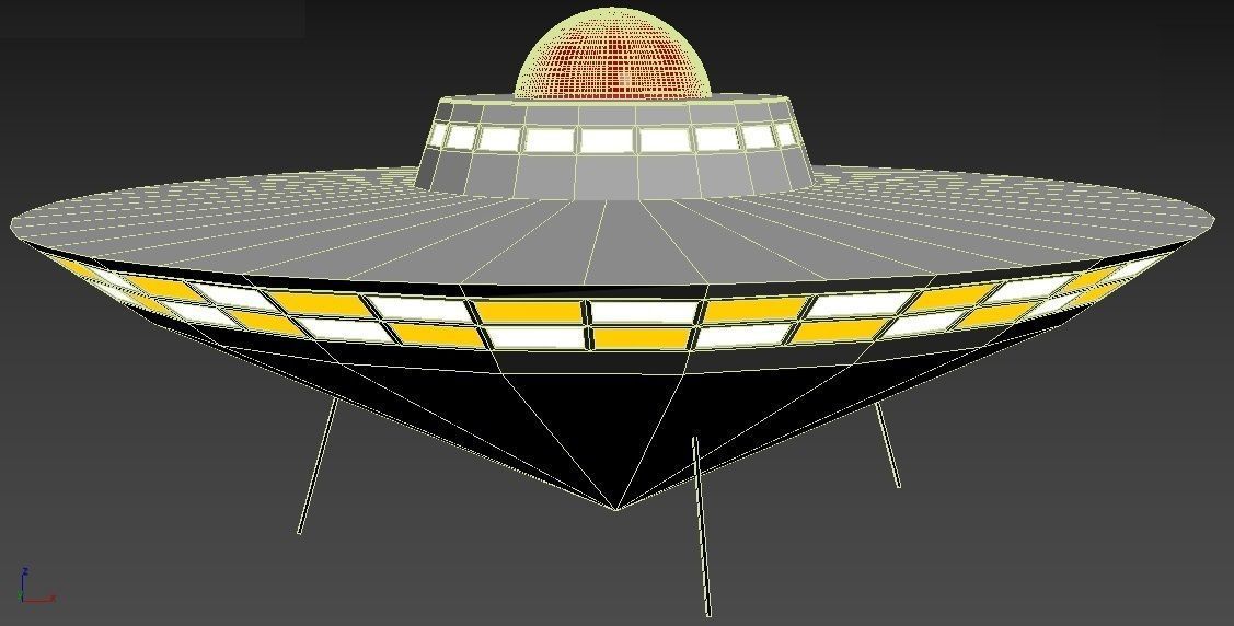 The UFO ship with lights 3D model_4