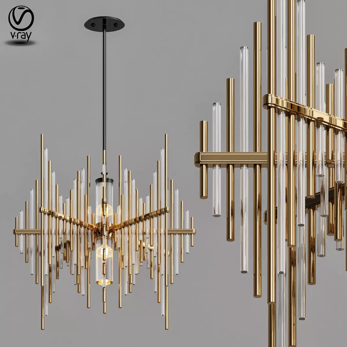 Corbett Lighting 238 42 Gold Leaf 3D model_0