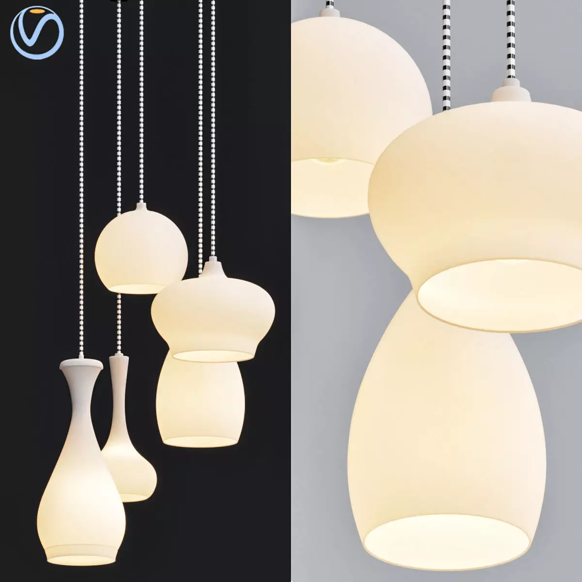 Hanglamp Drops  Wonen  Lighting 3D model_0