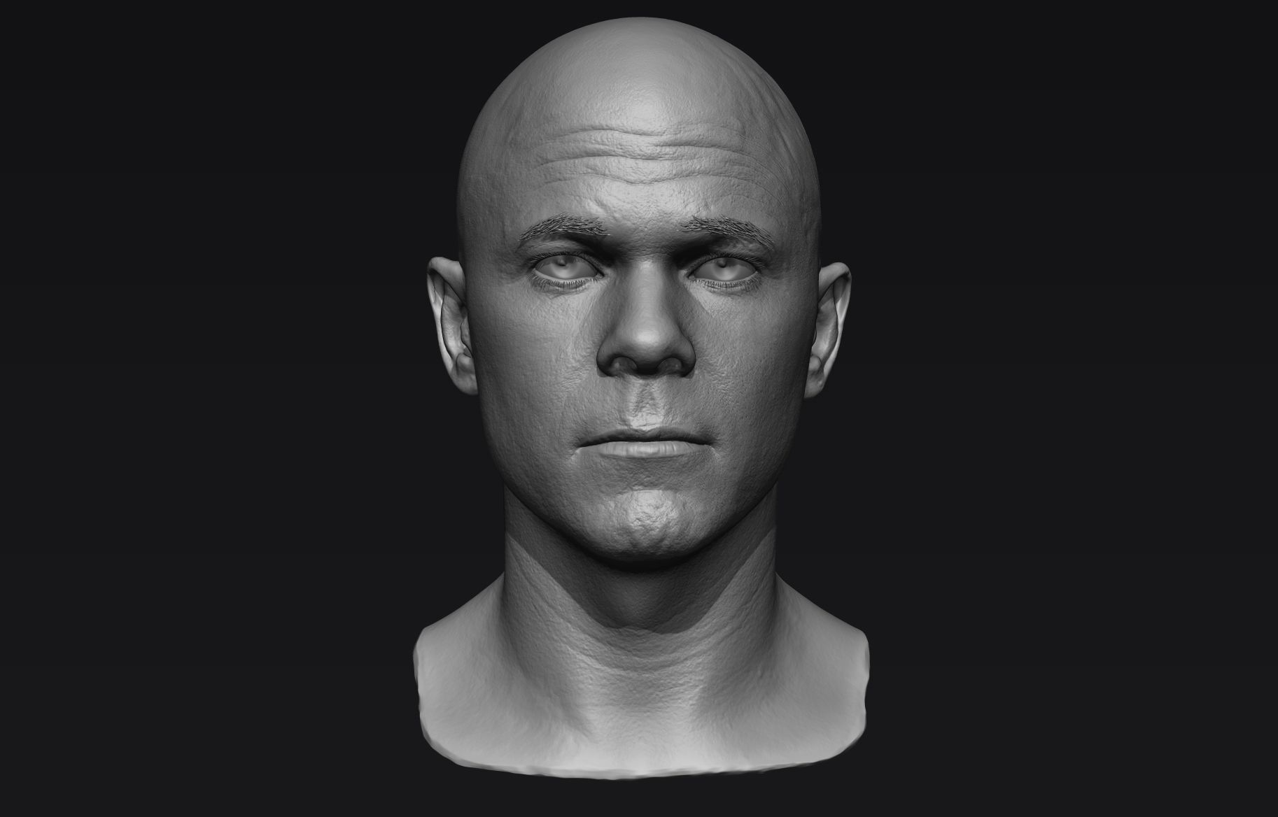 Realistic Male Head Sculpt 01 3D model_1