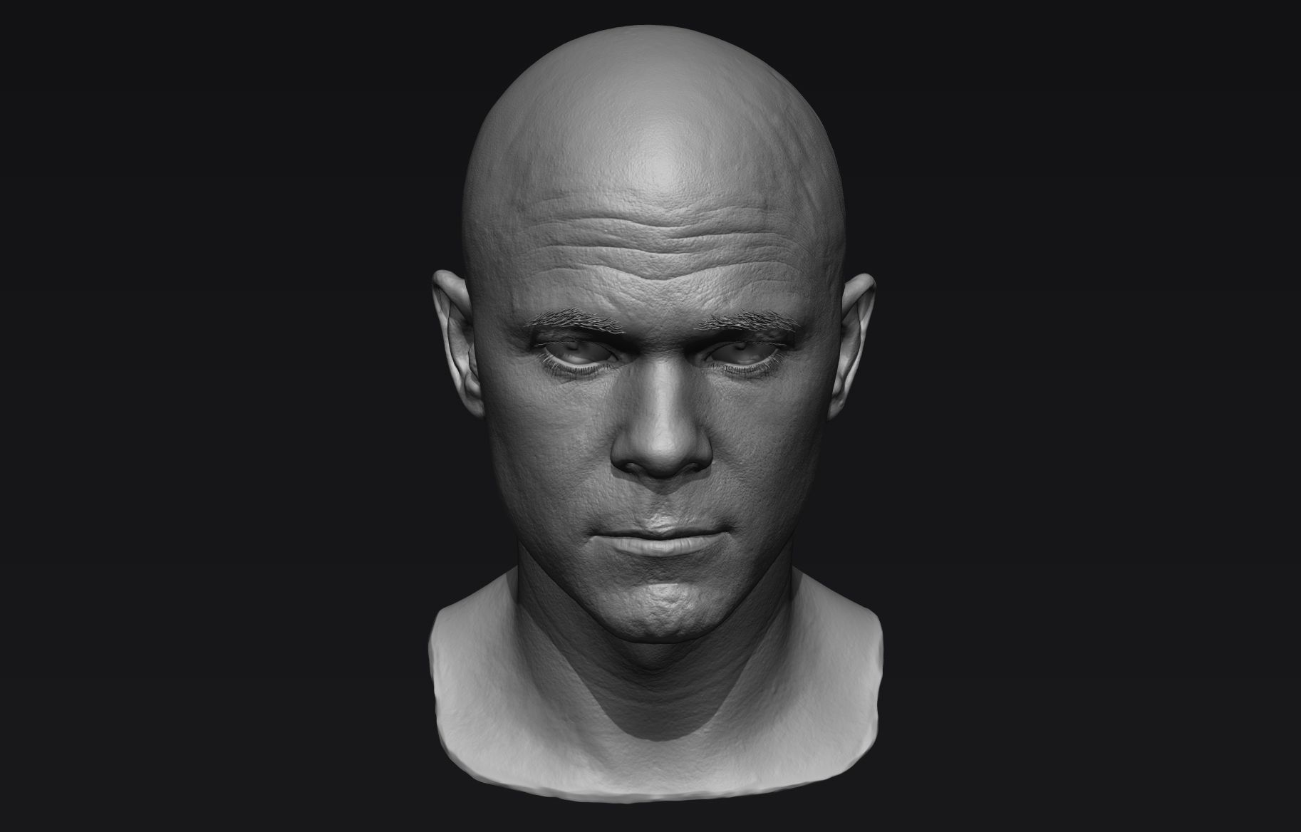 Realistic Male Head Sculpt 01 3D model_6