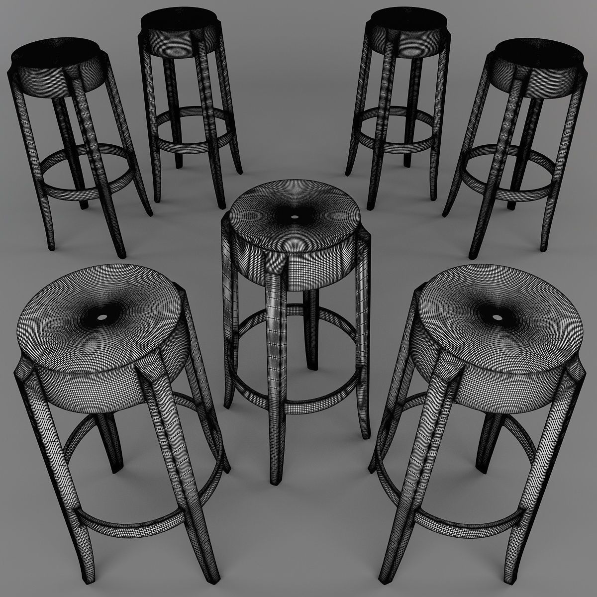 Charles Ghost Stool 4899 3D model_13