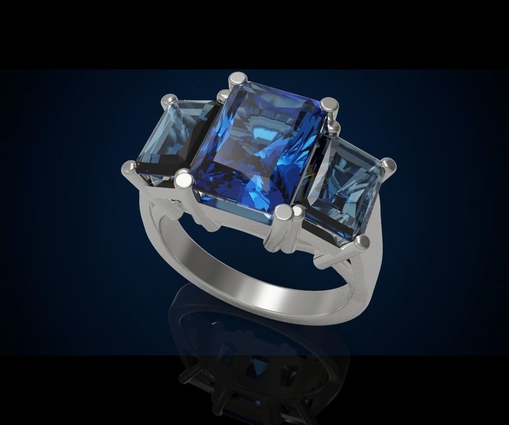 Three gemstone ring  Cg 3 18 3D print model_15