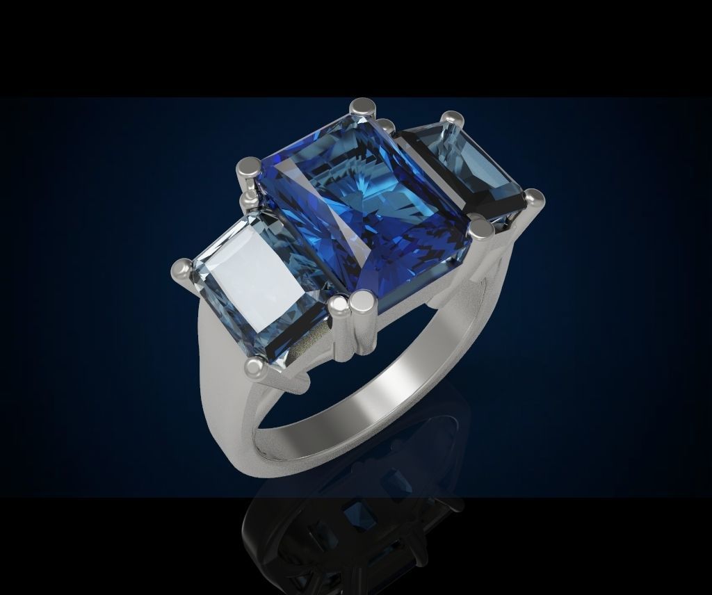 Three gemstone ring  Cg 3 18 3D print model_14