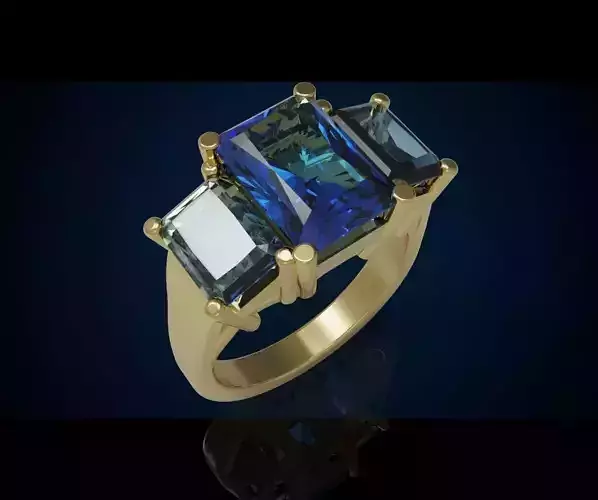 Three gemstone ring  Cg 3 18