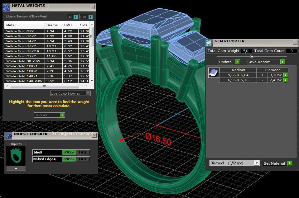 Three gemstone ring  Cg 3 18 3D print model_2