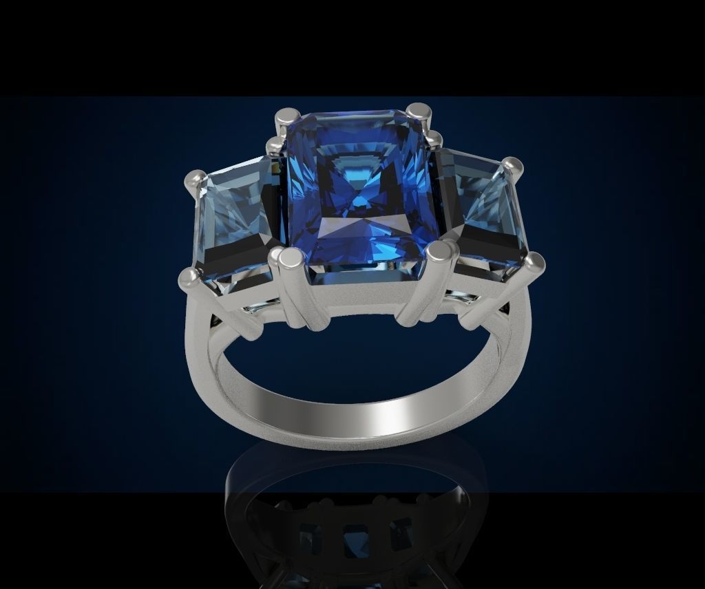 Three gemstone ring  Cg 3 18 3D print model_10