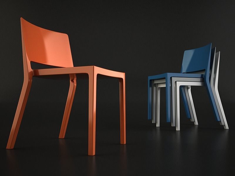Lizz Chair set Low-poly 3D model_5