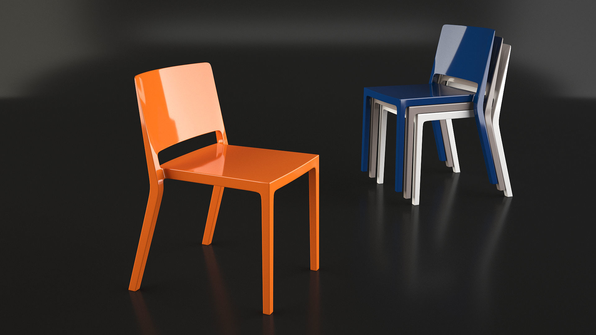 Lizz Chair set Low-poly 3D model_1