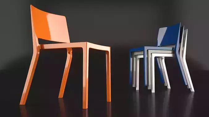 Lizz Chair set Low-poly 3D model