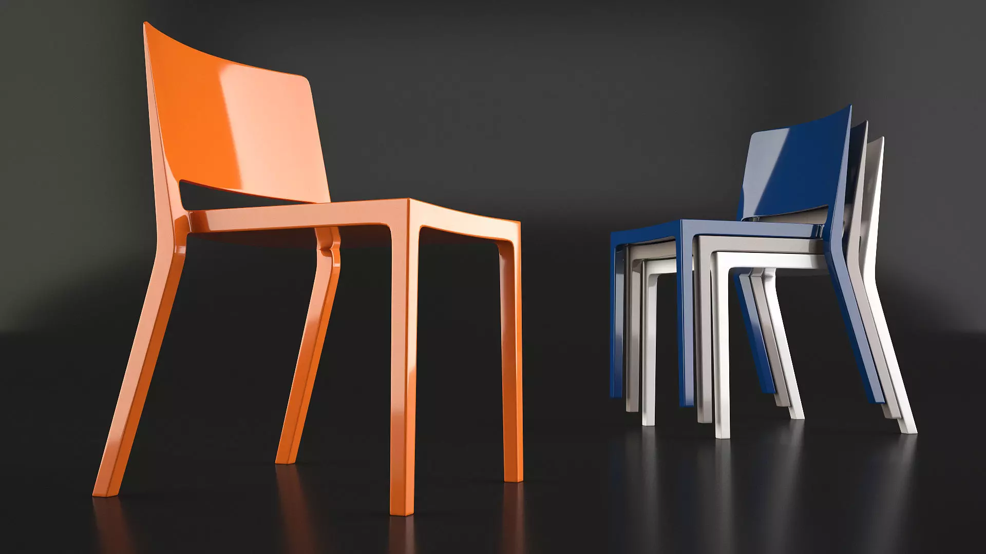 Lizz Chair set Low-poly 3D model_0