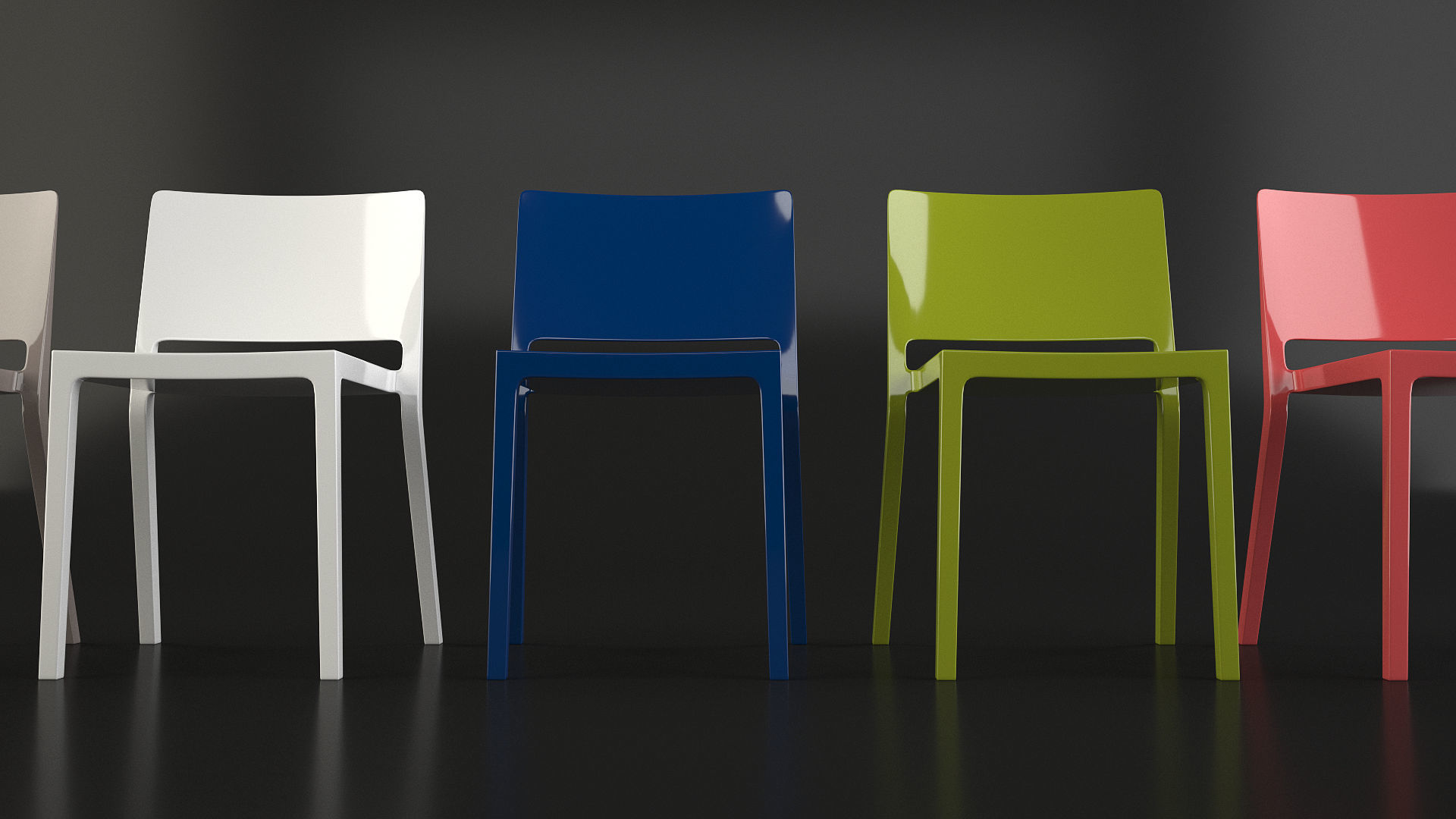 Lizz Chair set Low-poly 3D model_4